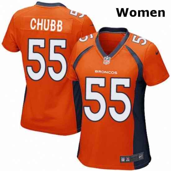 Womens Nike Denver Broncos 55 Bradley Chubb Game Orange Team Color NFL Jersey
